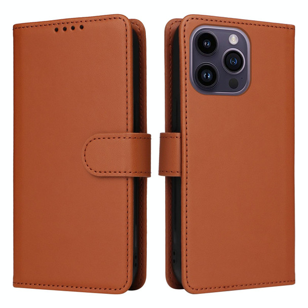 For iPhone 14 Pro Max BETOPNICE BN-005 2 in 1 Detachable Imitate Genuine Leatherette Phone Case(Brown)