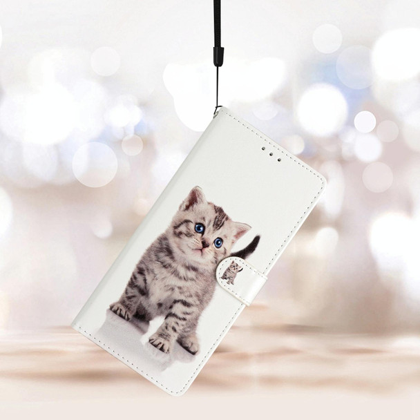 For Honor 90 Colored Drawing Leatherette Phone Case(Little Tabby Cat)