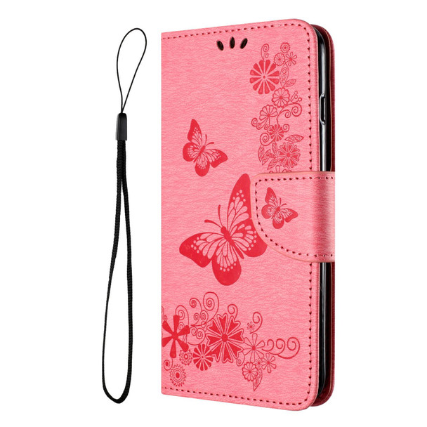 For Google Pixel 8 Butterfly Embossed Flip Leatherette Phone Case(Pink)