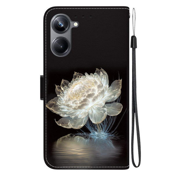 For Realme 10 Pro 5G Crystal Texture Colored Drawing Leatherette Phone Case(Crystal Peony)