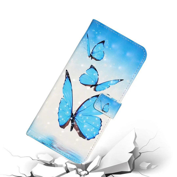 For Samsung Galaxy Note20 Oil Embossed 3D Drawing Leatherette Phone Case(3 Butterflies)