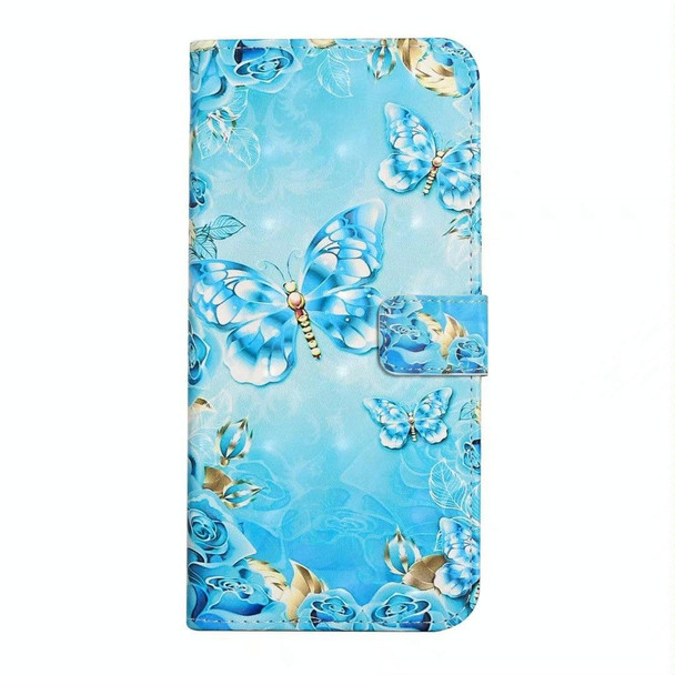 For Samsung Galaxy S23+ 5G Oil Embossed 3D Drawing Leatherette Phone Case(Blue Butterflies)