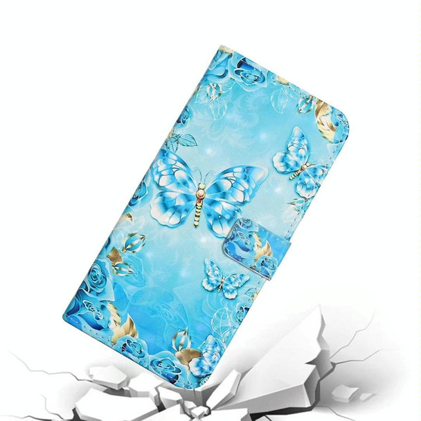 For Samsung Galaxy S23+ 5G Oil Embossed 3D Drawing Leatherette Phone Case(Blue Butterflies)