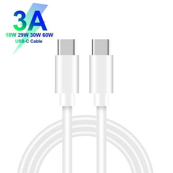 GAN 65W PD45W Dual Type-C / QC3.0 USB  Multi Compatible Charger + 2m USB-C to USB-C Data Cable EU + US Plug Black