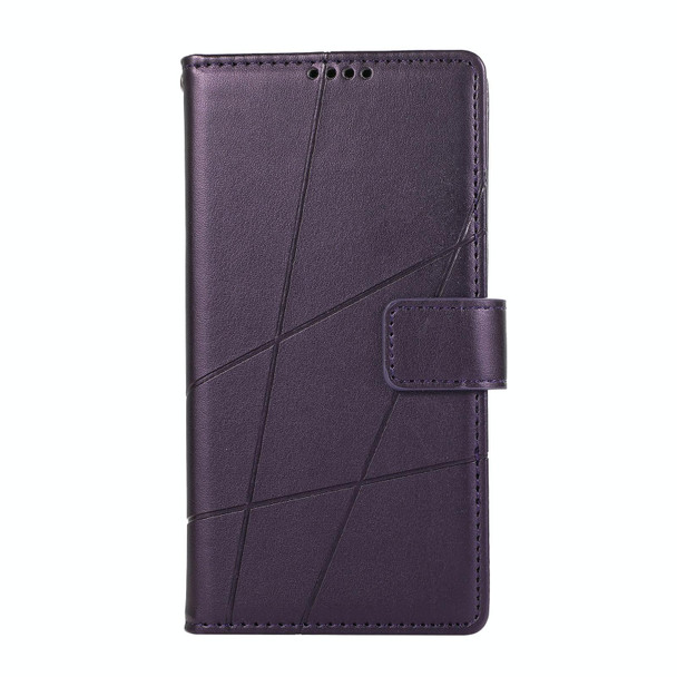 For OnePlus Ace 2V PU Genuine Leatherette Texture Embossed Line Phone Case(Purple)