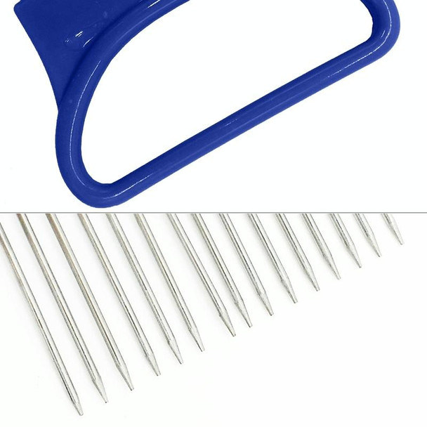 Stainless Steel Vegetable Onion Cutter Holder Meat Needle Kitchen Tools (Blue)