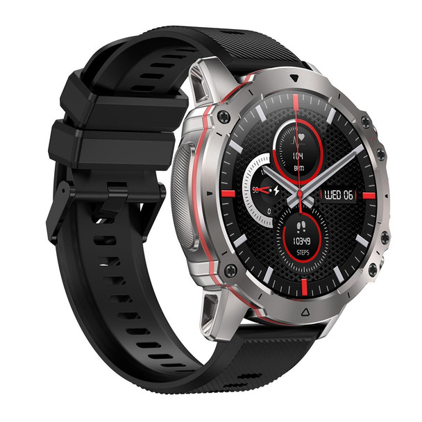 AK56 IP67 BT5.1 1.43inch Smart Watch Support Voice Call / Health Monitoring, Style:Silicone Strap(Black)