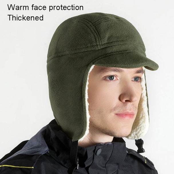 Winter Warm Windproof Hat Outdoor Protection Ears Thick Soft Eaves Duck Tongue Hat(Black)