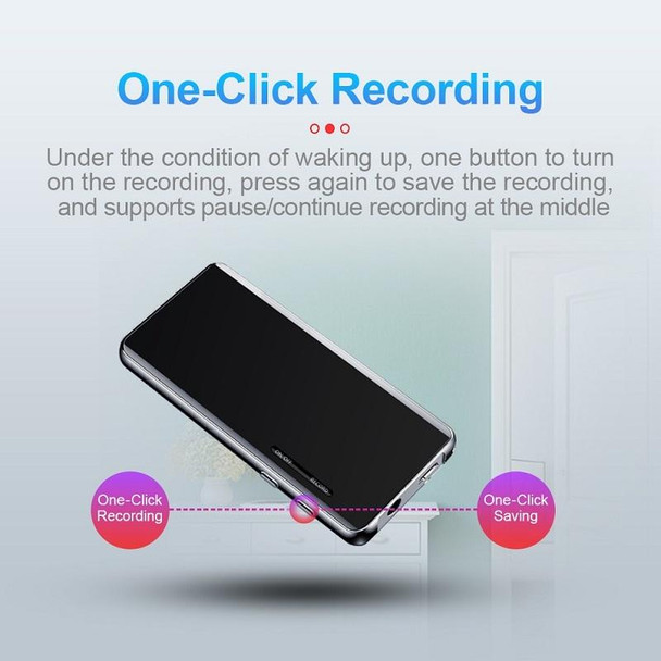 M13 High-Definition Noise Reduction Recorder Music MP4 Player, Support Recording / E-Book / TF Card Without Bluetooth(Black), Capacity: 32GB
