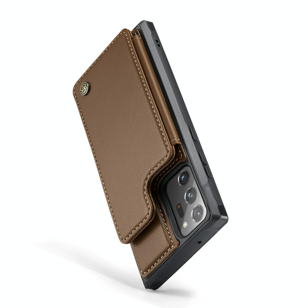 For Samsung Galaxy Note20 Ultra CaseMe C22 Card Slots Holder RFID Anti-theft Phone Case(Brown)