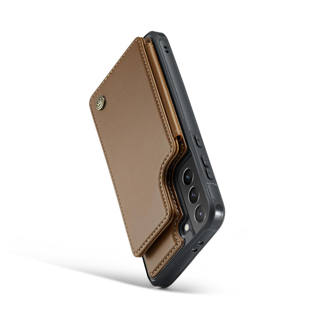 For Samsung Galaxy S21+ 5G CaseMe C22 Card Slots Holder RFID Anti-theft Phone Case(Brown)