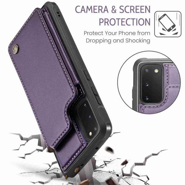 For Samsung Galaxy S20 FE CaseMe C22 Card Slots Holder RFID Anti-theft Phone Case(Purple)