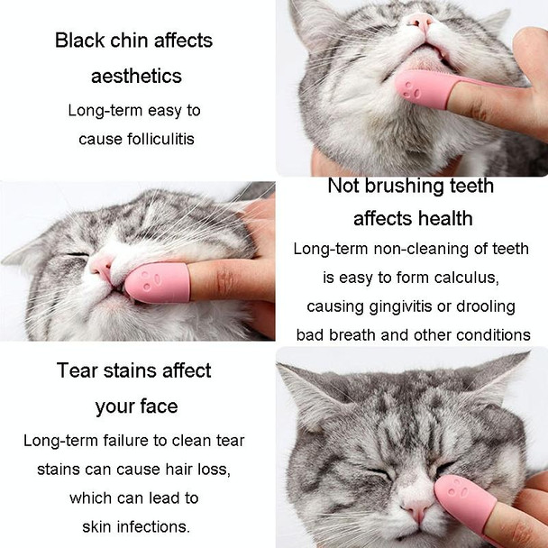 Pet Cats Dog Cleaning Comb Chin Teeth Cleaning Brush Silicone Brush(Pink)