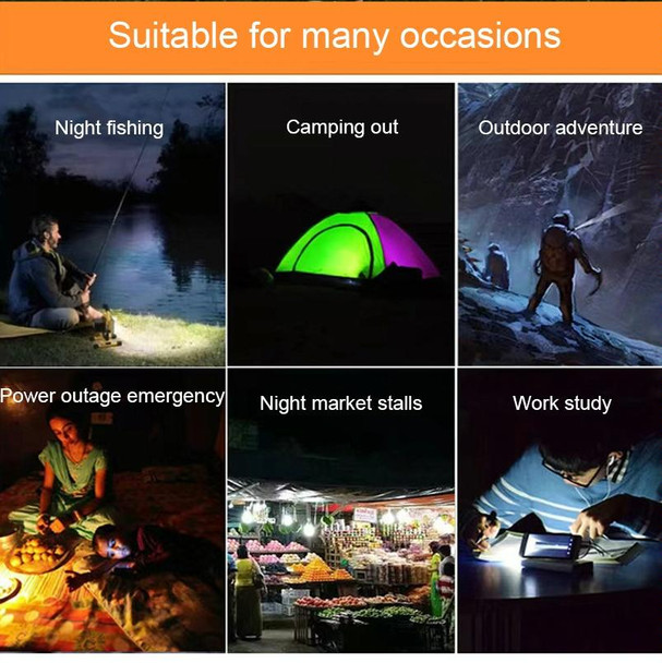 105 Solar Rechargeable LED Bulb Light Camping Light Emergency Light with Flashlight Function(Orange)