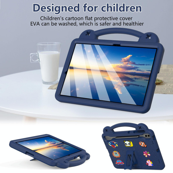 For Samsung Galaxy S7 FE 12.4 T730 / T736 Handle Kickstand Children EVA Shockproof Tablet Case(Navy Blue)