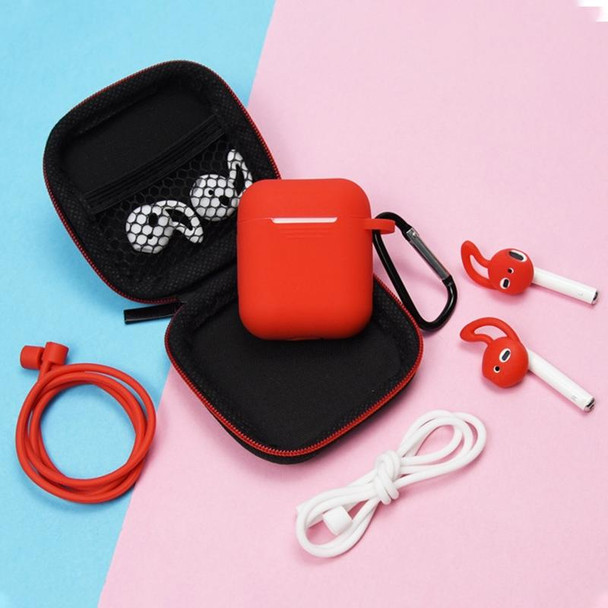 7 PCS Wireless Earphones Shockproof Silicone Protective Case for Apple AirPods 1 / 2(Pink + White)