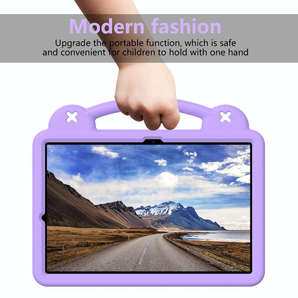 For Samsung Galaxy Tab S9 FE+ 12.4 X610N Handle Kickstand Children EVA Shockproof Tablet Case(Light Purple)