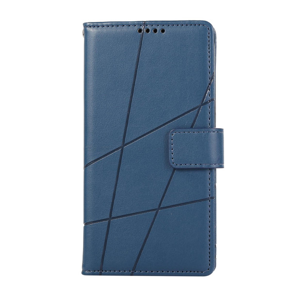 For Xiaomi 12 PU Genuine Leather Texture Embossed Line Phone Case(Blue)