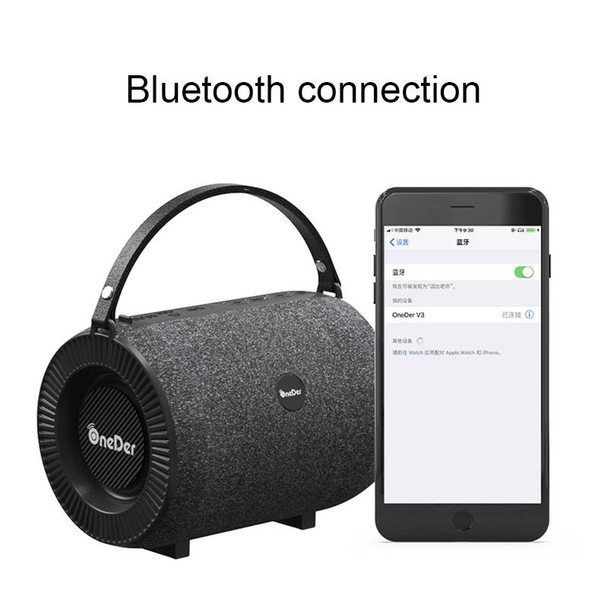 Oneder V3 Outdoor Hand-held Wireless Bluetooth Speaker, Support Hands-free & FM & TF Card & AUX & USB Drive (Blue)