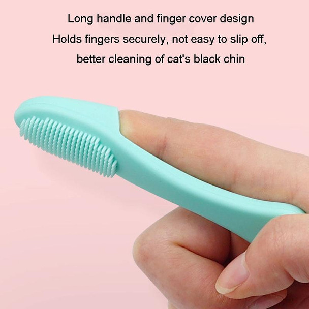 Pet Cats Dog Cleaning Comb Chin Teeth Cleaning Brush Silicone Brush(Green)