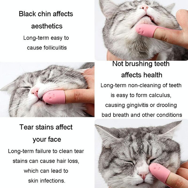 Pet Cats Dog Cleaning Comb Chin Teeth Cleaning Brush Silicone Brush(Green)