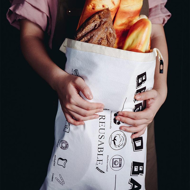 Cotton TPU Bread Bag With Clasp Reusable Storage Bag(Beige)