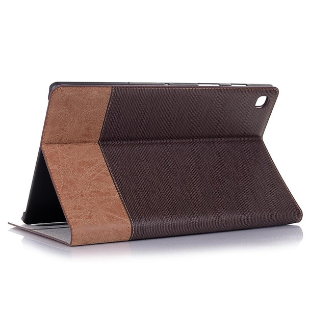 Samsung Galaxy Tab A7 T500 Cross Texture Leather Tablet Case(Dark Brown)