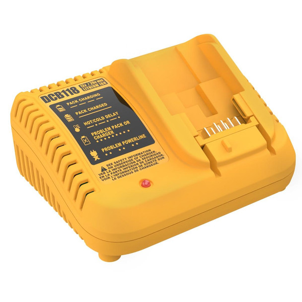 DCB118 For Dewalt 12V-20V Electric Tool Battery Charger, Plug: US (Yellow)