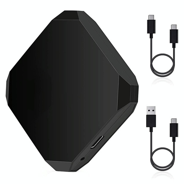USB + USB-C / Type-C Wired to Wireless Carplay Adapter(Black)