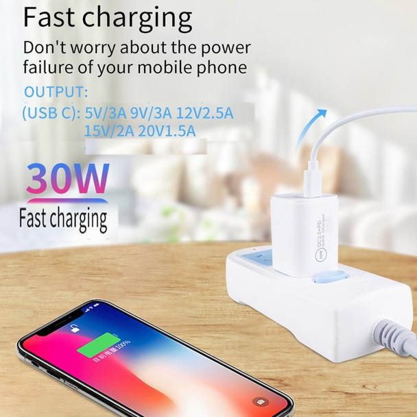 Single Port PD30W USB-C / Type-C Charger with Type-C to Type-C Data Cable AU Plug