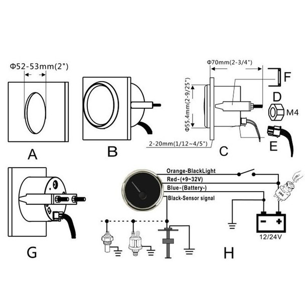 PMW2 DN52mm Car Truck RV Conversion Water Tank Water Level Table(BS)