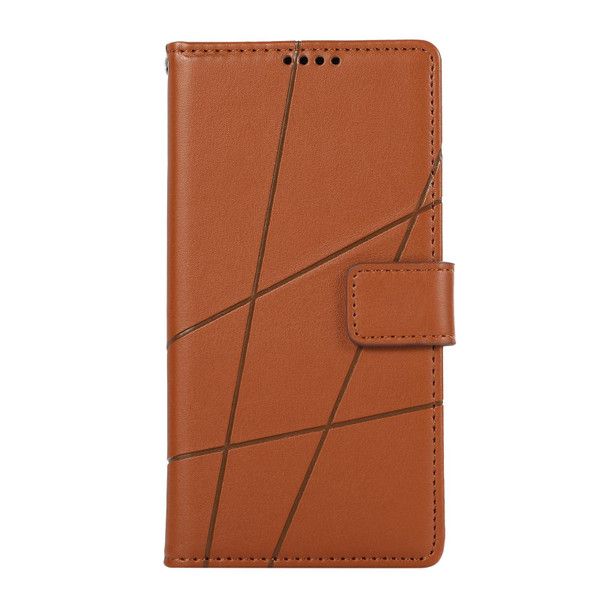 For Xiaomi 12 PU Genuine Leather Texture Embossed Line Phone Case(Brown)