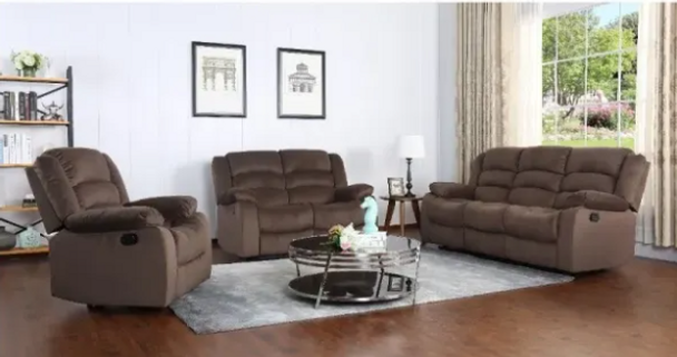 Home Vive - 3 Piece Leather Sofa Set