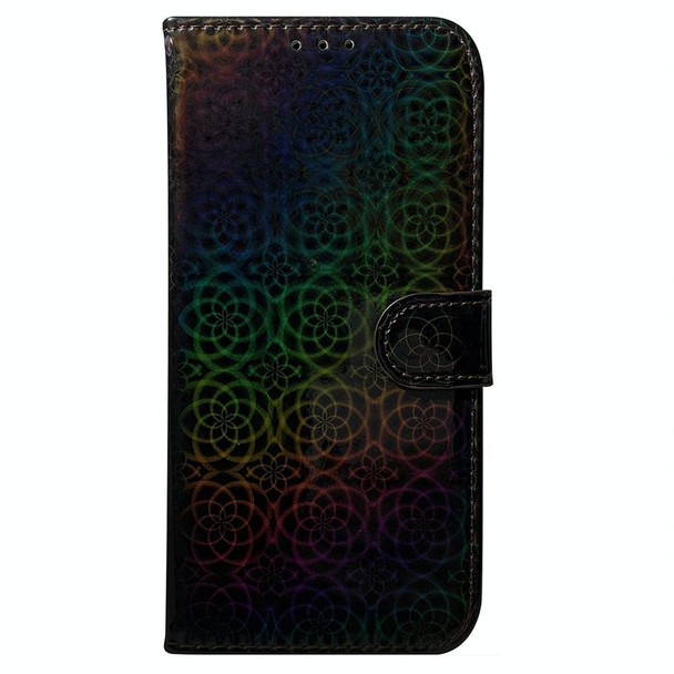 For Motorola Moto G84 Colorful Magnetic Buckle Leatherette Phone Case(Black)