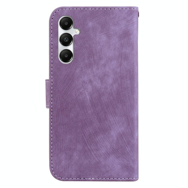 For Samsung Galaxy A05s Little Tiger Embossed Leatherette Phone Case(Purple)