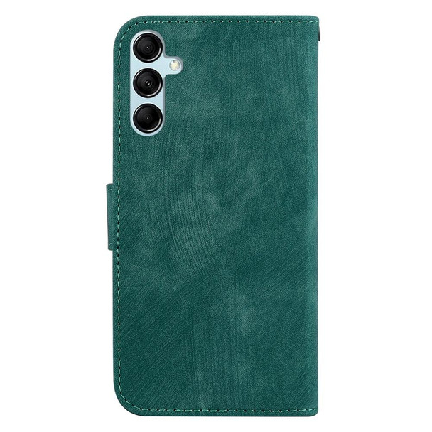 For Samsung Galaxy A15 Little Tiger Embossed Leatherette Phone Case(Green)