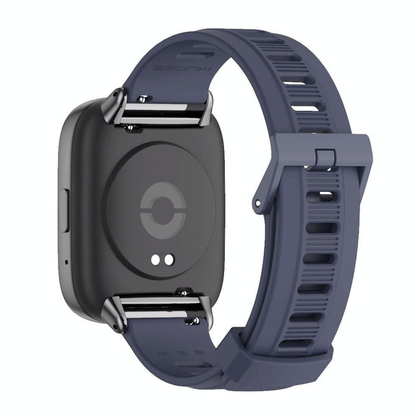 For Redmi Watch 3 Lite / Watch 3 Active Mijobs Flat Hole Breathable TPU Watch Band(Midnight Blue+Black)