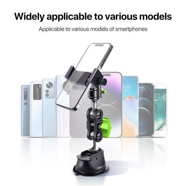 Single Suction Cup Pea Clamp Arm Holder 33cm with Metal Phone Clamp