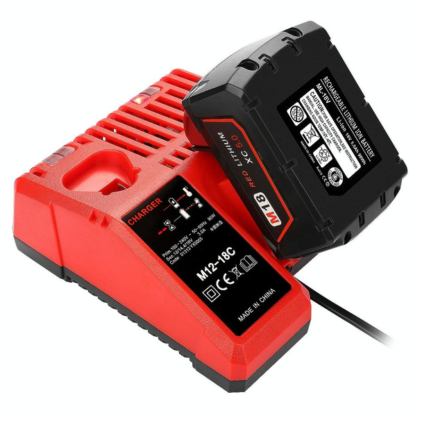 M12-18C For Milwaukee 18V Power Tools Battery Charger, Plug: EU