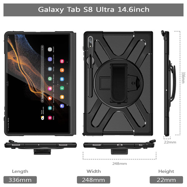 Samsung Galaxy S8 Ultra / X900 Rotary Grab TPU + PC Tablet Case(Black)