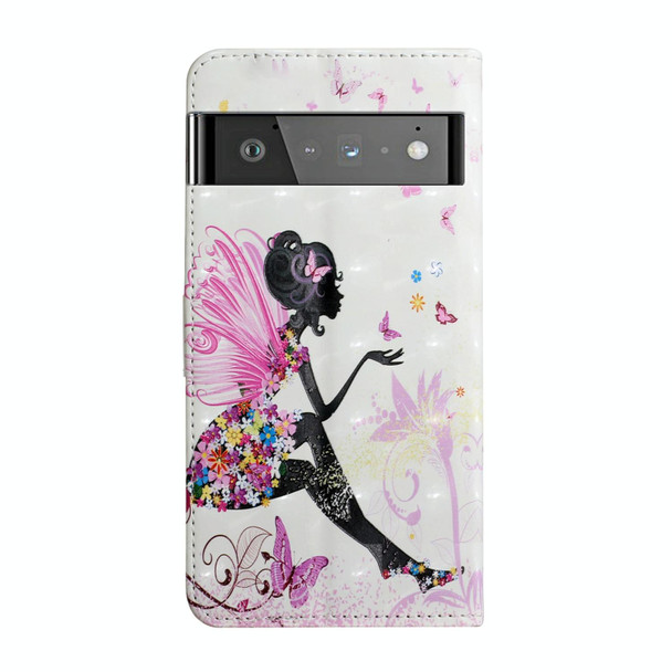 For Google Pixel 6 Oil Embossed 3D Drawing Leatherette Phone Case(Flower Fairy)