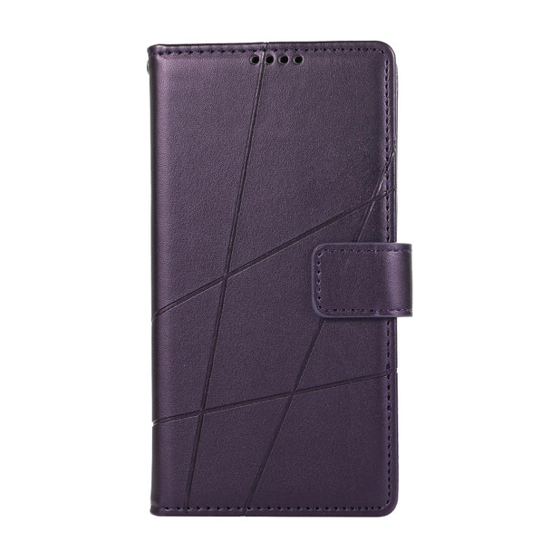 For ZTE Blade A51 PU Genuine Leather Texture Embossed Line Phone Case(Purple)