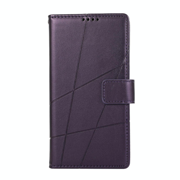For Google Pixel 7 Pro PU Genuine Leatherette Texture Embossed Line Phone Case(Purple)