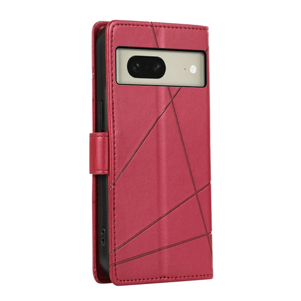 For Google Pixel 8 PU Genuine Leatherette Texture Embossed Line Phone Case(Red)