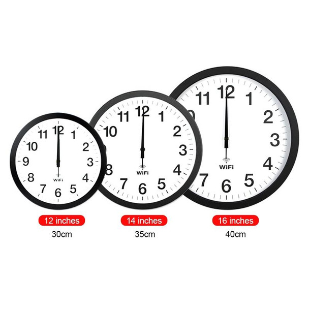 Smart Network Automatic Time Synchronization Wifi Wall Clock Modern Minimalist Silent Living Room Clock, Size:16 inch(Silver)