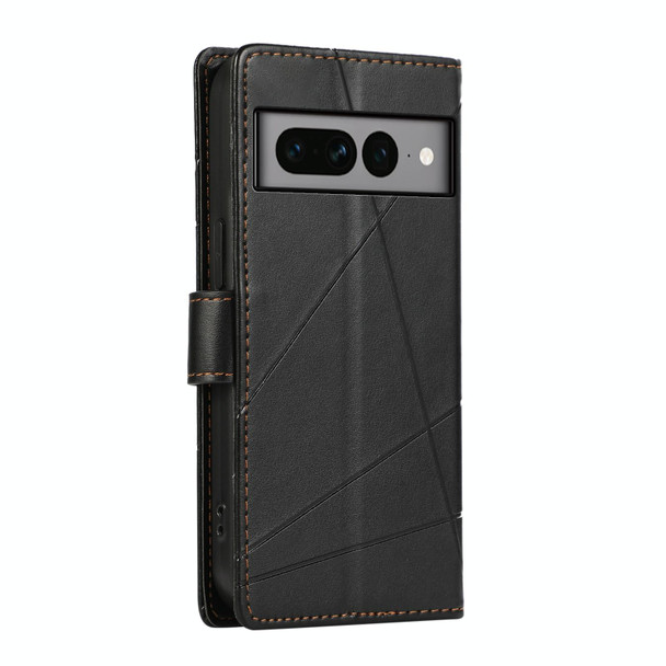 For Google Pixel 7 Pro PU Genuine Leatherette Texture Embossed Line Phone Case(Black)