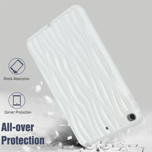 For iPad mini 5 / 4 / 3 / 2 / 1 Jelly Color Water Ripple TPU Tablet Case(White)