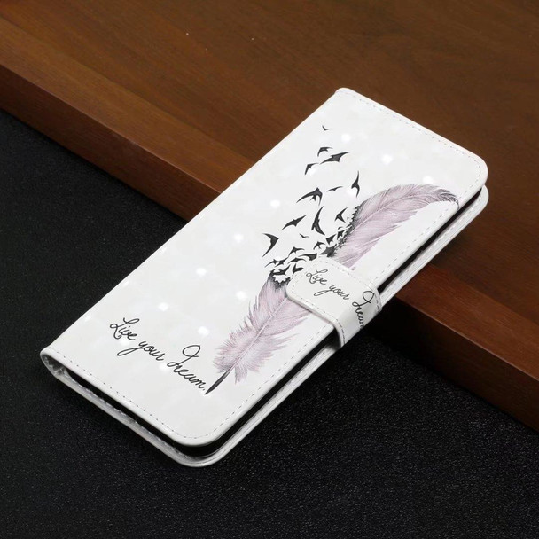 For OPPO A17 Oil Embossed 3D Drawing Leatherette Phone Case(Feather)
