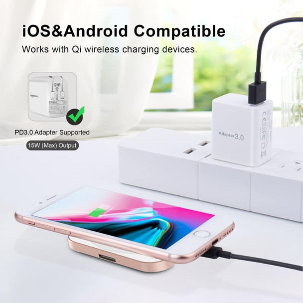 For iPhone / AirPods / iWatch Series 3 in 1 Portable Wireless Charger(Gold)