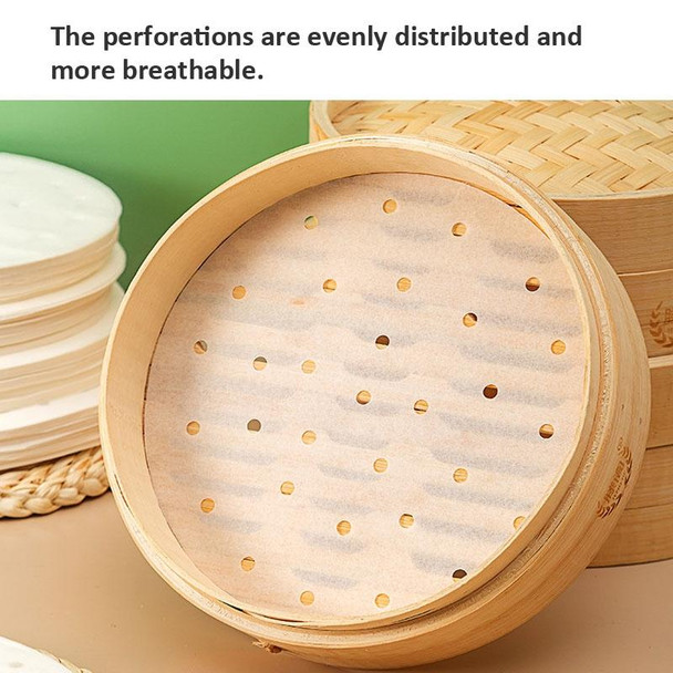 100pcs /Pack Steamer Paper Non-stick Disposable Grease-proof Paper Round Air Fryer Pad, Size: 8 Inches (20.3cm)